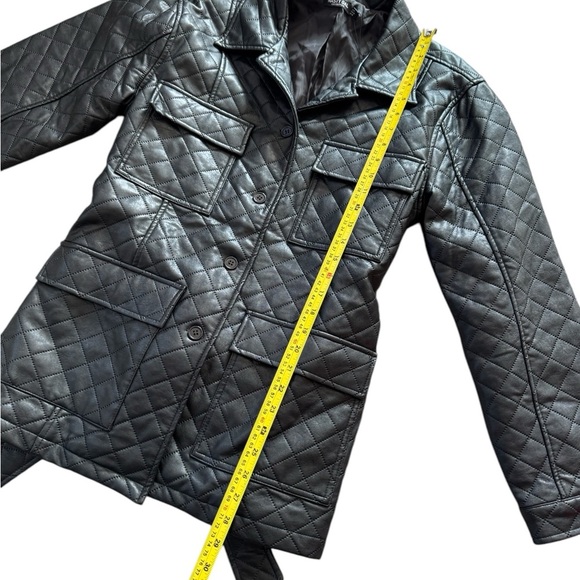 Nasty Gal Calling It Quits Faux Leather Belted Jacket NWT Women Size 6 (eur 38) - Picture 5 of 9